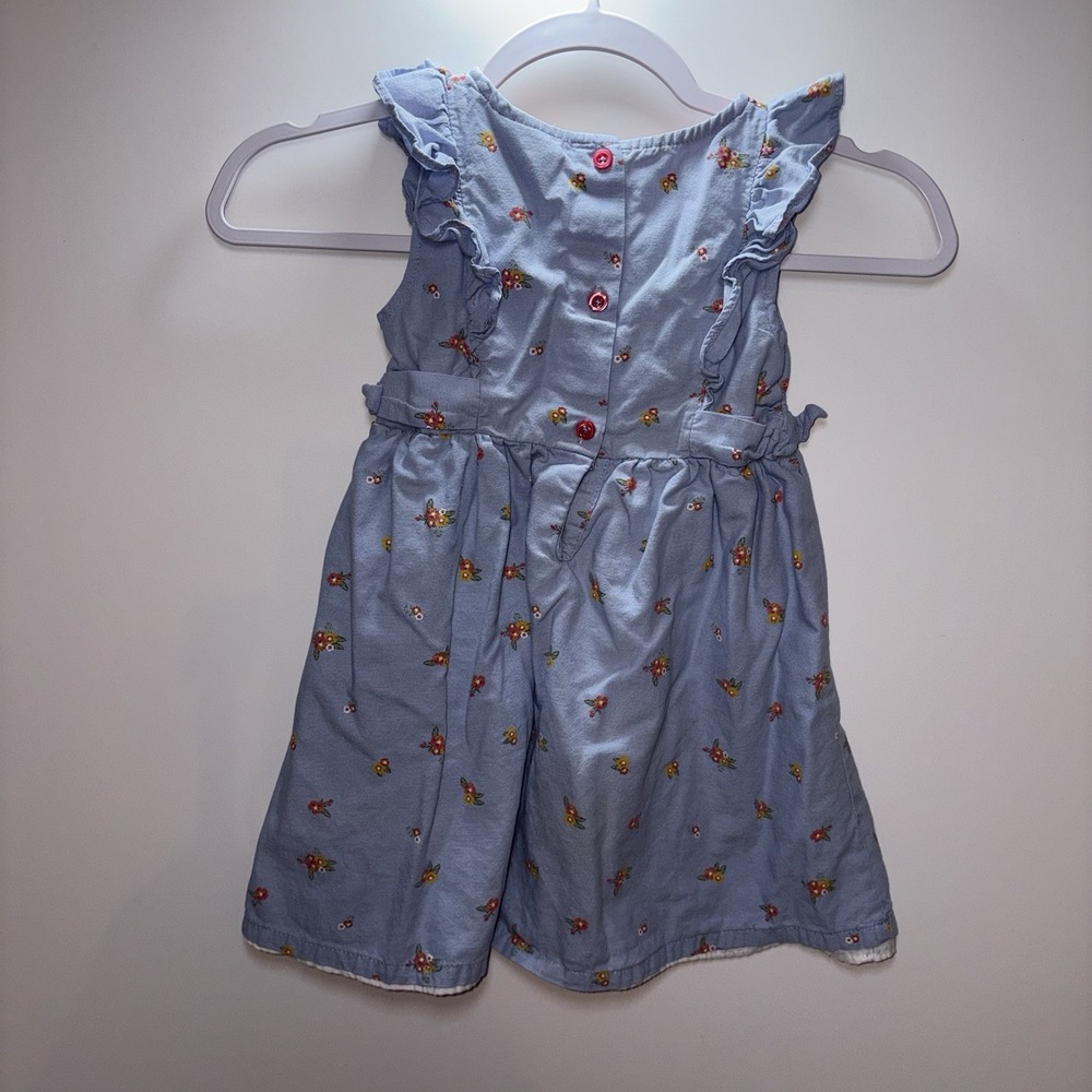 Penelope Mack Girls Chambray Floral Size 4T Dress Cottagecore Casual Chic Preppy - Picture 2 of 6
